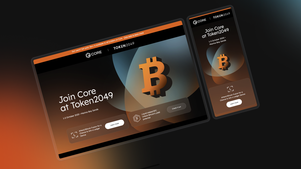 Core Dao - Token2049 Web Design key visual