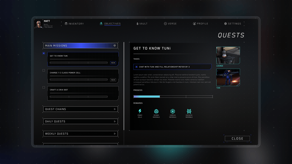 Sentience AI Labs - Game UI Design