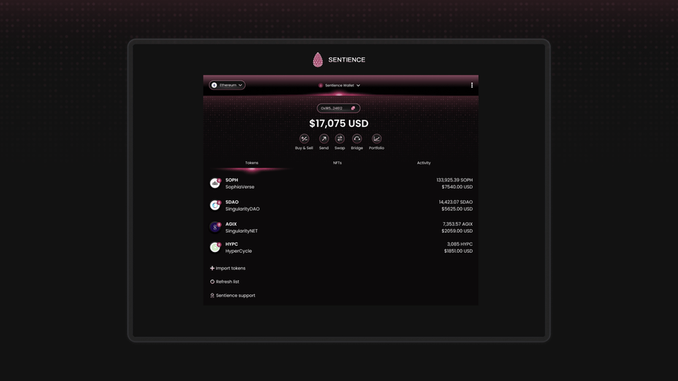 Sentience - Web / App UI Design