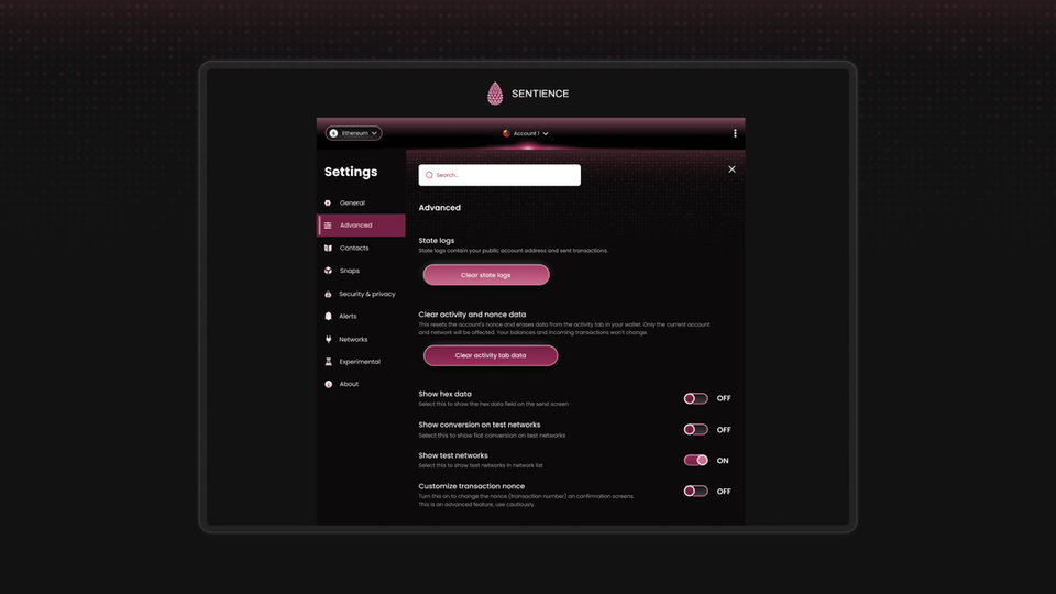 Sentience - Web / App UI Design